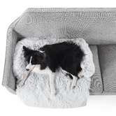 Charlies Pet Product Shaggy Faux Fur Bolster Sofa Protector &amp; Dog Bed