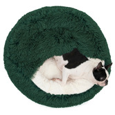 Charlies Pet Product Hooded Donut Faux Fur Dog Bed