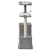 Charlies Pet Product Wabi Sabi Faux Linen Double Cubby Cat Tree