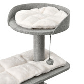 Charlies Pet Product Wabi Sabi Faux Linen Double Cubby Cat Tree