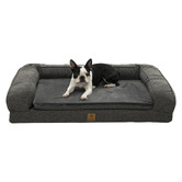 Charlies Pet Product Grey Faux Linen Bolster Dog Sofa Bed