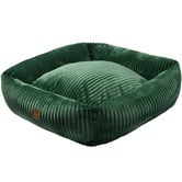Charlies Pet Product Ascher Plush Corduroy Square Dog Bed