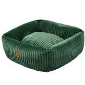 Charlies Pet Product Ascher Plush Corduroy Square Dog Bed