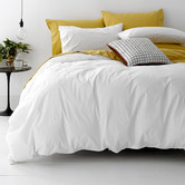 Chiswick Living White European Vintage Cotton Quilt Cover Set