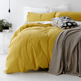 Chiswick Living Misted Yellow European Vintage Cotton Quilt Cover Set