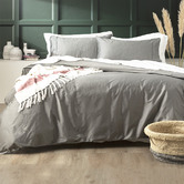 Chiswick Living Charcoal 500TC Natural Bamboo &amp; Cotton Quilt Cover Set