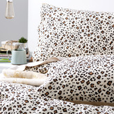 Chiswick Living Snow Leopard Flannelette Egyptian Cotton Quilt Cover Set