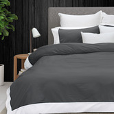 Bas Phillips Charcoal New York Cotton Quilt Cover Set