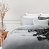 Radisson Home Light Grey Marle Cotton-Blend Quilt Cover Set