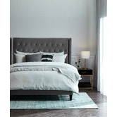 Radisson Home Stamford Winged Chesterfield Velvet King Bedhead