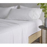 Radisson Home White Striped Organic Cotton Sheet Set