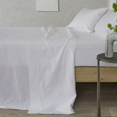 Radisson Home White Striped Organic Cotton Sheet Set