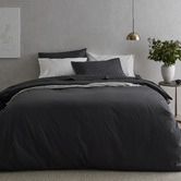 Radisson Home Charcoal Organic Cotton Quilt Cover Set