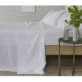 Radisson Home White Striped Organic Cotton Sheet Set