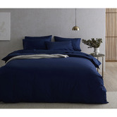 Radisson Home Navy Blue Organic Cotton Quilt Cover Set