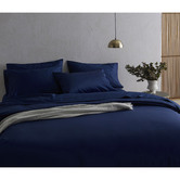 Radisson Home Navy Blue Organic Cotton Quilt Cover Set