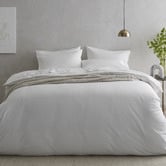 Radisson Home White Striped Organic Cotton Quilt Cover Set