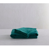 Radisson Home Emerald Green Triemes French Flax Linen Quilt Cover Set