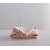 Radisson Home Soft Pink Triemes French Flax Linen Quilt Cover Set