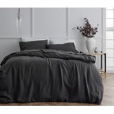 Radisson Home Charcoal Triemes French Flax Linen Quilt Cover Set