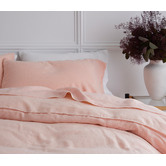 Radisson Home Soft Pink Triemes French Flax Linen Quilt Cover Set