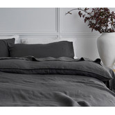 Radisson Home Charcoal Triemes French Flax Linen Quilt Cover Set
