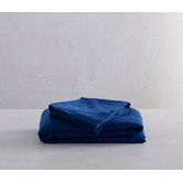 Radisson Home Navy Blue Triemes French Flax Linen Quilt Cover Set