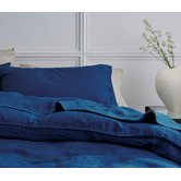 Radisson Home Navy Blue Triemes French Flax Linen Quilt Cover Set