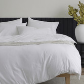 Radisson Home White Glauci Organic Cotton Flannelette Quilt Cover Set
