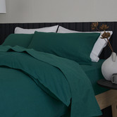 Radisson Home Emerald Green Glauci Organic Cotton Flannelette Quilt Cover Set