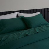 Radisson Home Emerald Green Glauci Organic Cotton Flannelette Quilt Cover Set