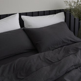Radisson Home Charcoal Glauci Organic Cotton Flannelette Quilt Cover Set