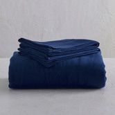 Radisson Home Navy Blue Glauci Organic Cotton Flannelette Quilt Cover Set