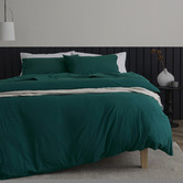 Radisson Home Emerald Green Glauci Organic Cotton Flannelette Quilt Cover Set