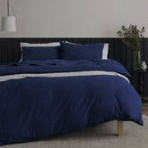 Radisson Home Navy Blue Glauci Organic Cotton Flannelette Quilt Cover Set