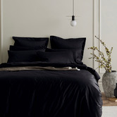 Radisson Home Luxurious Black Rosetta 1200TC Egyptian Cotton Quilt Cover Set