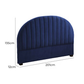 Radisson Home Navy Channel Arch Velvet Bedhead