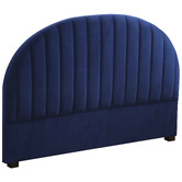 Radisson Home Navy Channel Arch Velvet Bedhead