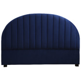 Radisson Home Navy Channel Arch Velvet Bedhead