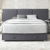 Radisson Home Charcoal Tully Linen-Blend Oversized Bedhead