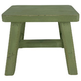 High St. Green Antique-Style Fir Wood Footstool