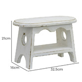 High St. White Antique-Style Fir Wood Footstool