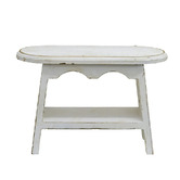 High St. White Antique-Style Fir Wood Footstool