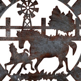 High St. Horses Round Metal Wall Accent