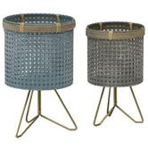 High St. 2 Piece Cirque Metal Footed Planter Set