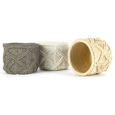 High St. 3 Piece Macrame Cement Pot Planter Set