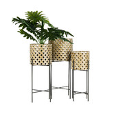 High St. 3 Piece Eave Stilted Metal Planters on Stand Set