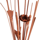 High St. Rust Plant &amp; Flowers On Base Sculpture