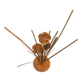 High St. Rust Plant &amp; Flowers On Base Sculpture