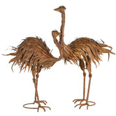 High St. 2 Piece Brown Ostrich Metal Ornament Set
